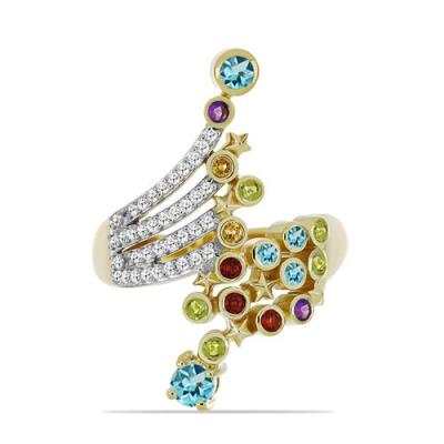 BUY 925 SILVER WITH MULTI TOURMALINE GEMSTONE RING